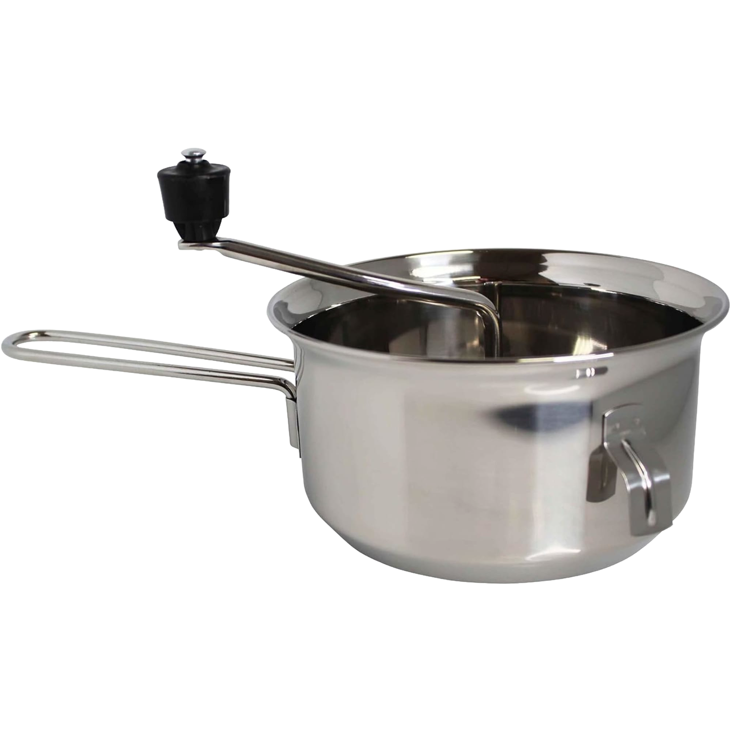 3.5 quart stainless steel food mill with hand crank and long handle for efficient food preparation in kitchenware collection