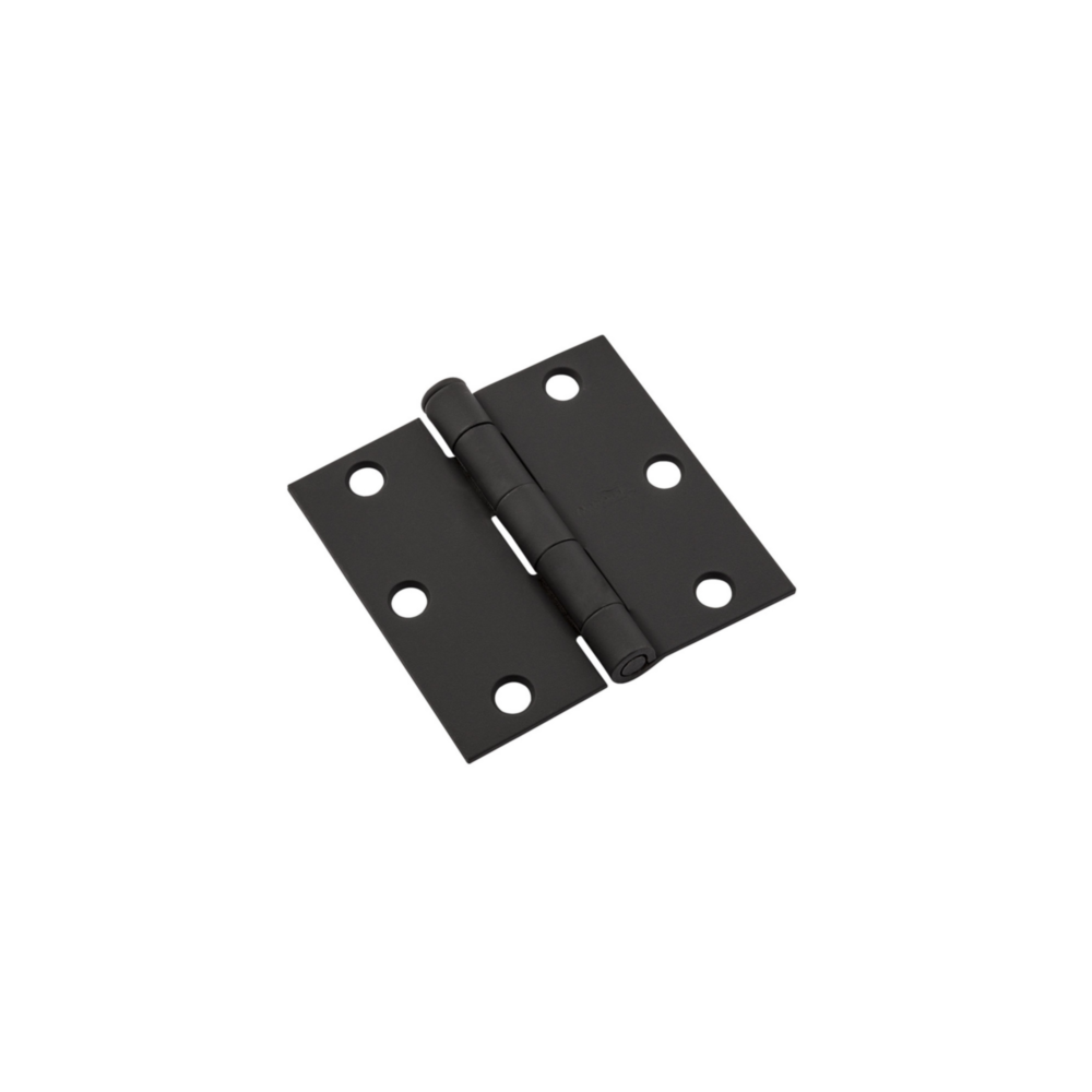 3-inch black square door hinge made of heavy-gauge steel for durable home improvement projects under $50