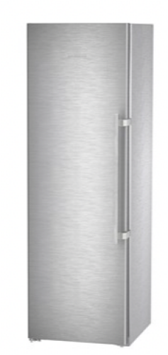 Freestanding stainless steel freezer with left-side handle in refrigerators and kitchen appliances collection