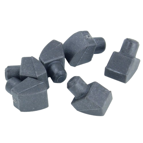 Set of black replacement rubber buttons designed for equipment maintenance and repair in home improvement tasks