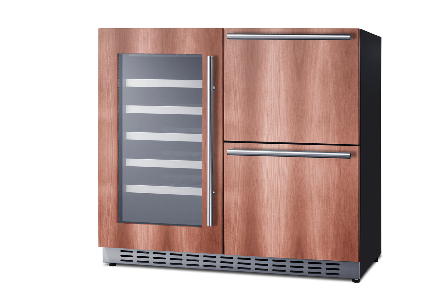 36" Wide Combination Wine Cellar & 2-Drawer Refrigerator , ADA Compliant (Panel Not Included)