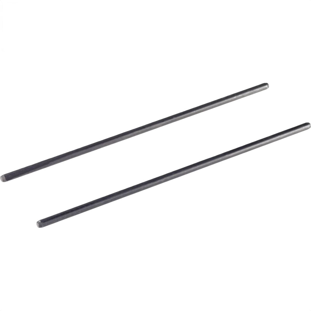 Two slender metal guide rods designed for precise woodworking router tool accessories.