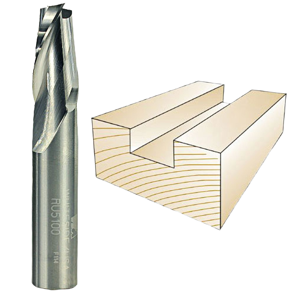 Spiral upcut bit for clean deep cuts in wood mortises and slots, from tool accessories and drill bits collections.