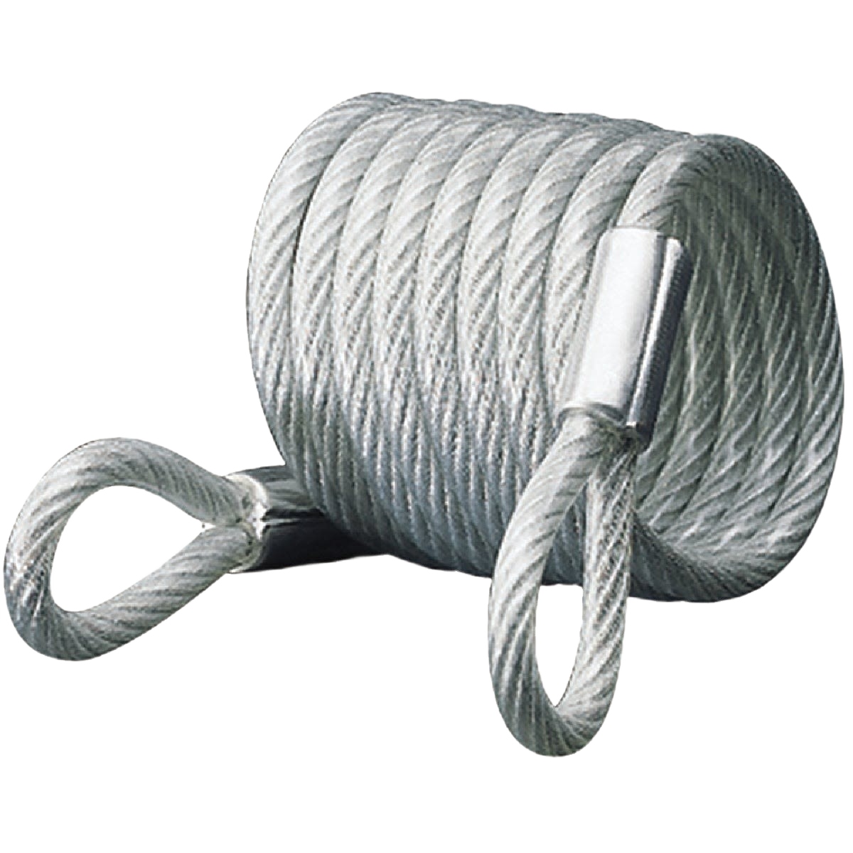 Coiled steel security cable with looped ends for versatile hardware, fasteners, and home improvement applications under $50 collections