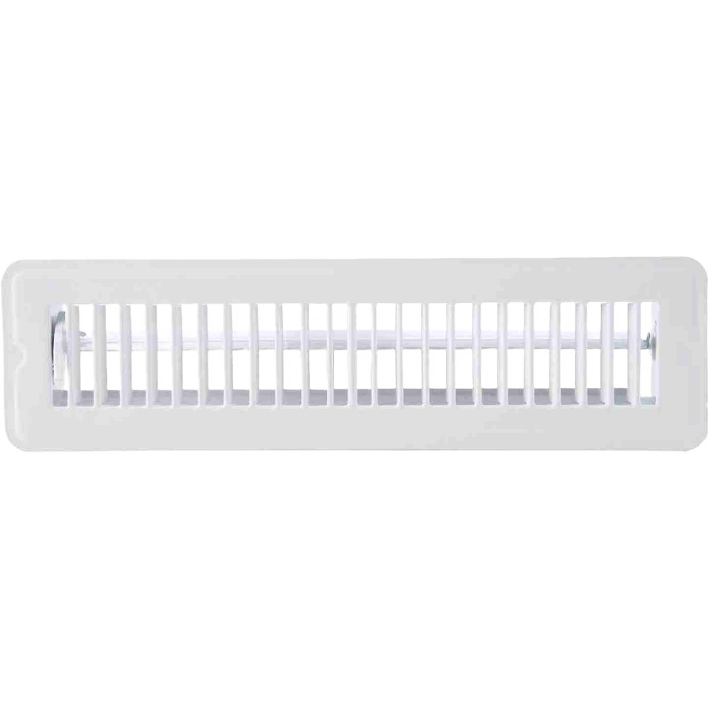 White steel floor register with adjustable louvers for ventilation in plumbing and home improvement under $50 collections