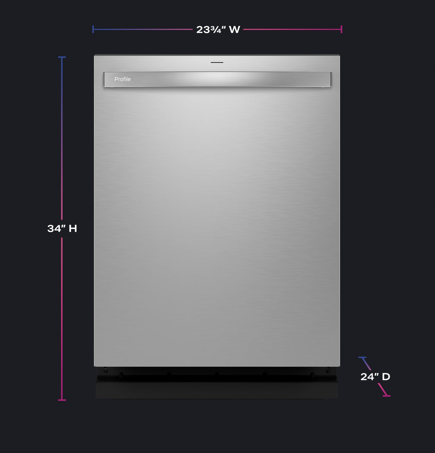 GE Profile™ ENERGY STAR® Fingerprint Resistant Top Control Stainless Interior Dishwasher with Microban™ Antimicrobial Technology