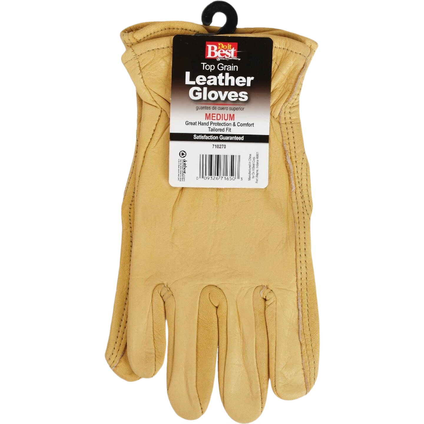 Medium tan top grain cowhide leather work gloves in safety and hardware collection for durable home improvement tasks