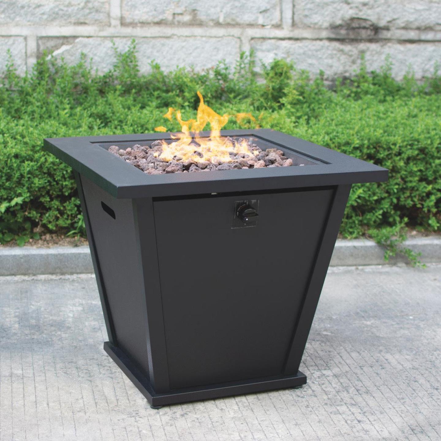 Bond Olivera Square Steel Gas Fire Pit, 28"