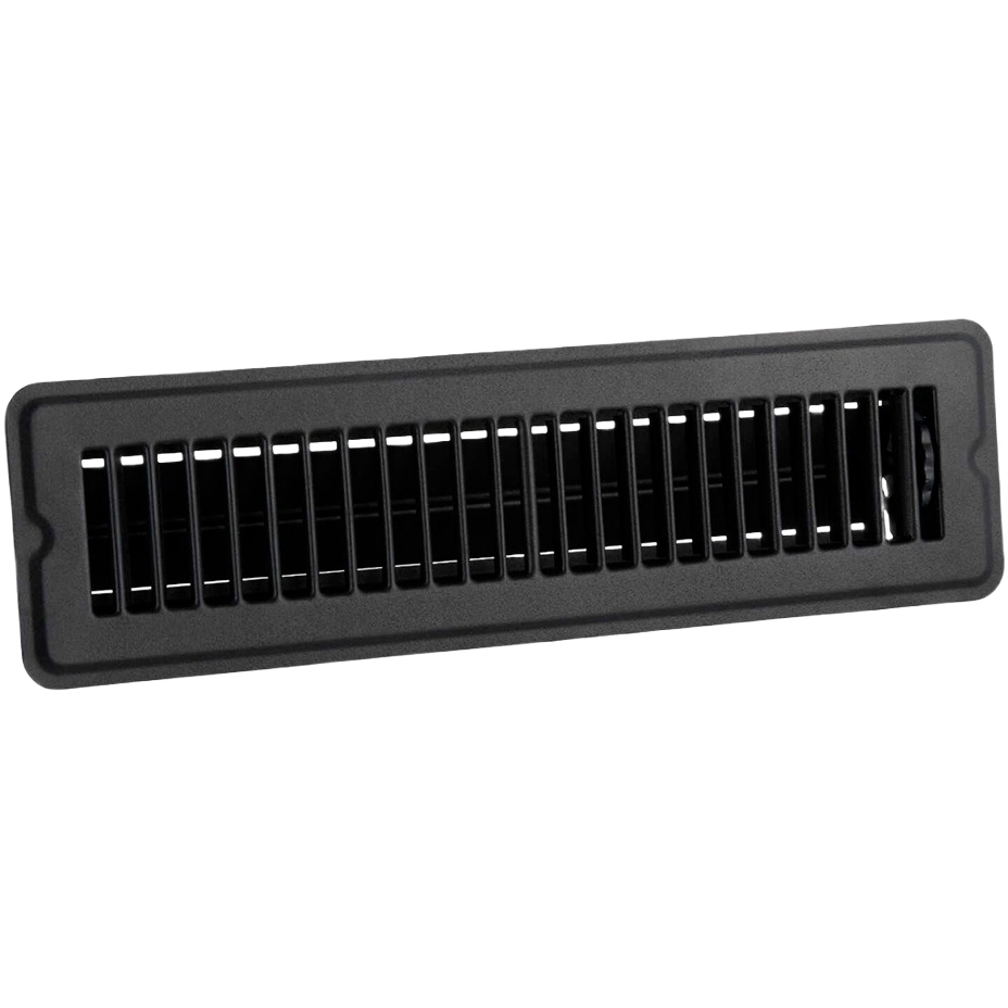 Matte black steel floor vent register for improved air circulation in home plumbing and under $50 product collection