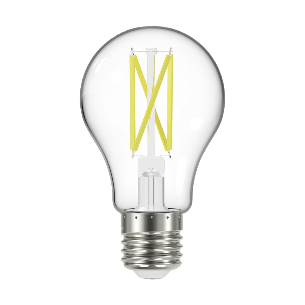 Clear LED filament light bulb with medium base for lighting and electrical home improvement tools collection