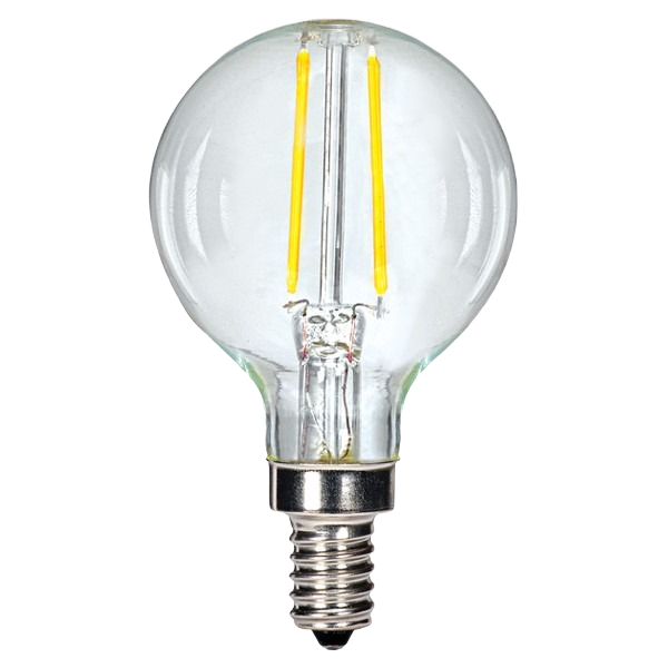 Clear decorative globe LED bulb with filament-style design for energy-efficient lighting in home improvement and electrical collections under $50