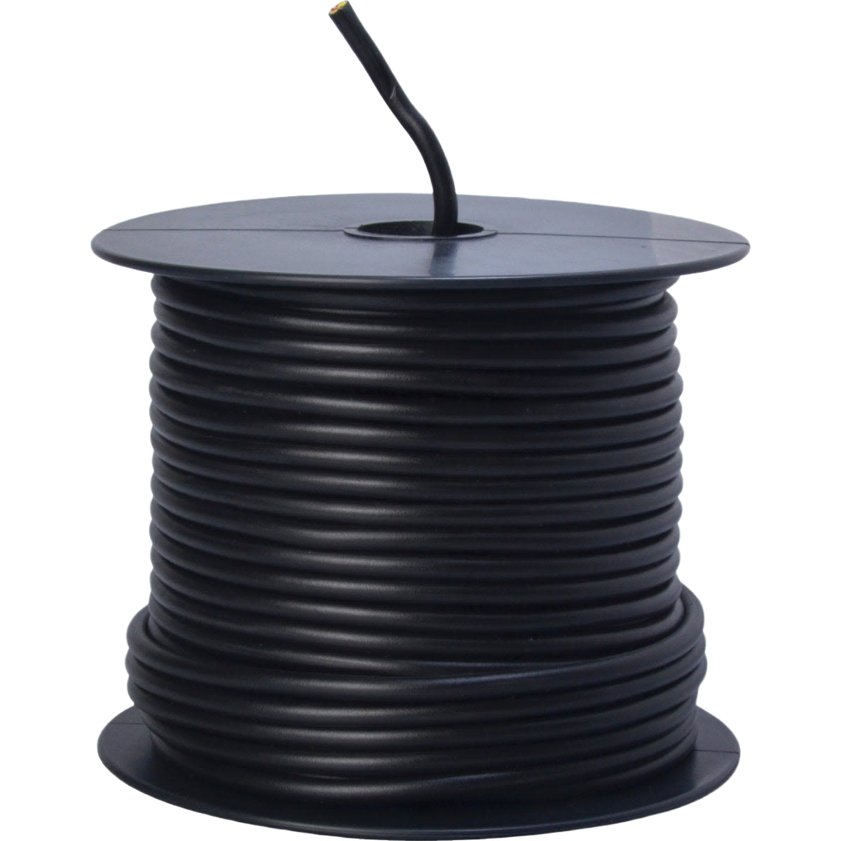 Spool of black 12-gauge PVC-coated wire for automotive and electrical applications in wire and electrical collections