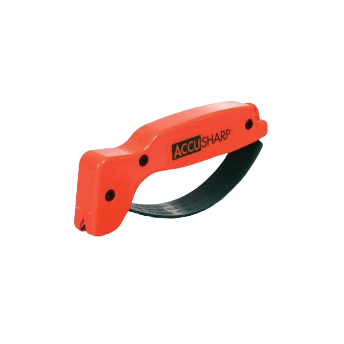 Compact blaze orange handheld sharpener with ergonomic grip for woodworking tools and home improvement projects under $50 collections