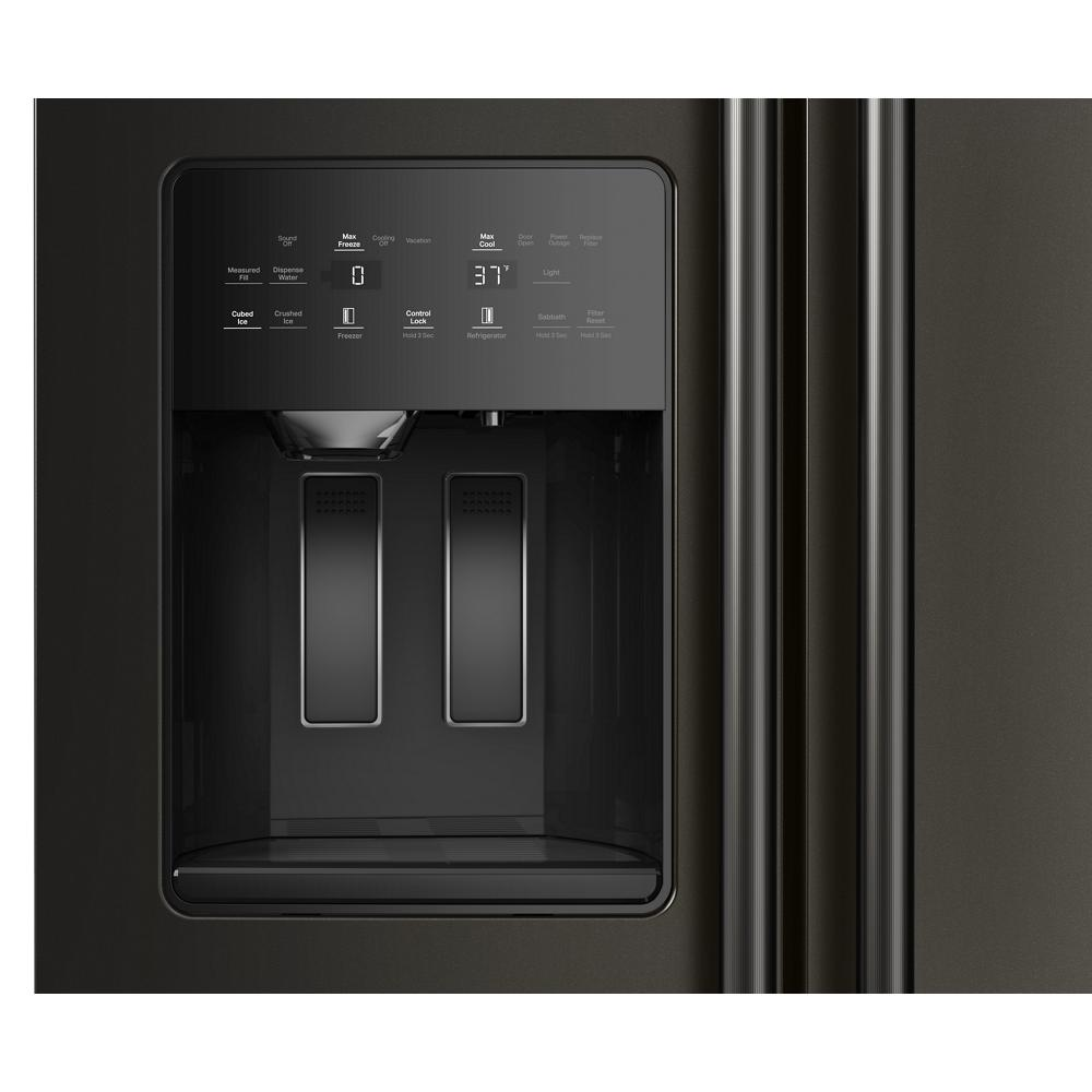 20.8 Cu. Ft. Counter-Depth Side-by-Side Refrigerator with Exterior Ice and Water Dispenser in Black Ore