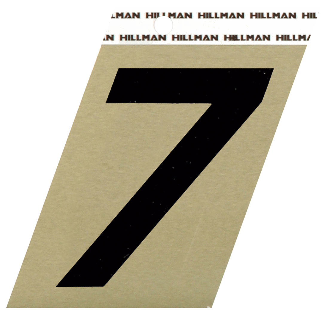 Hillman Adhesive Angle-Cut House Number 7 Black and Gold, 2-Pack