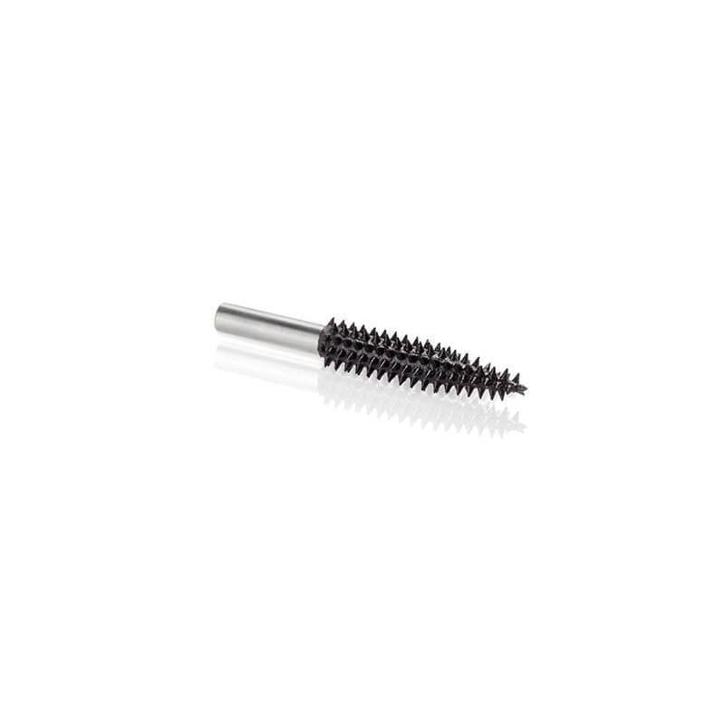 Tapered coarse metal burr with 1/4-inch shaft for precision grinding in tools and home improvement tasks