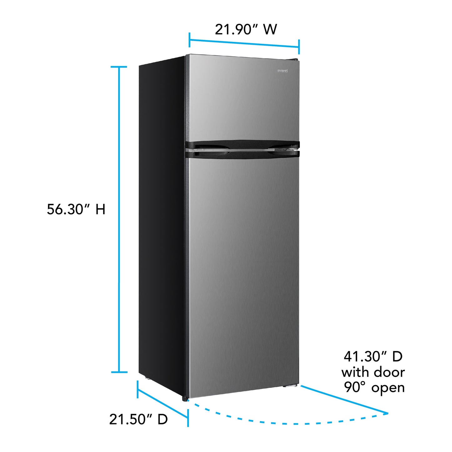 Avanti 7.5 cu. ft. Apartment Size Refrigerator - Stainless Steel