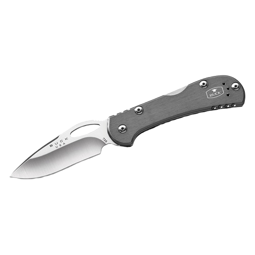 Compact gray handle drop-point knife with satin steel blade for cutting and woodworking hand tools under $50 collection