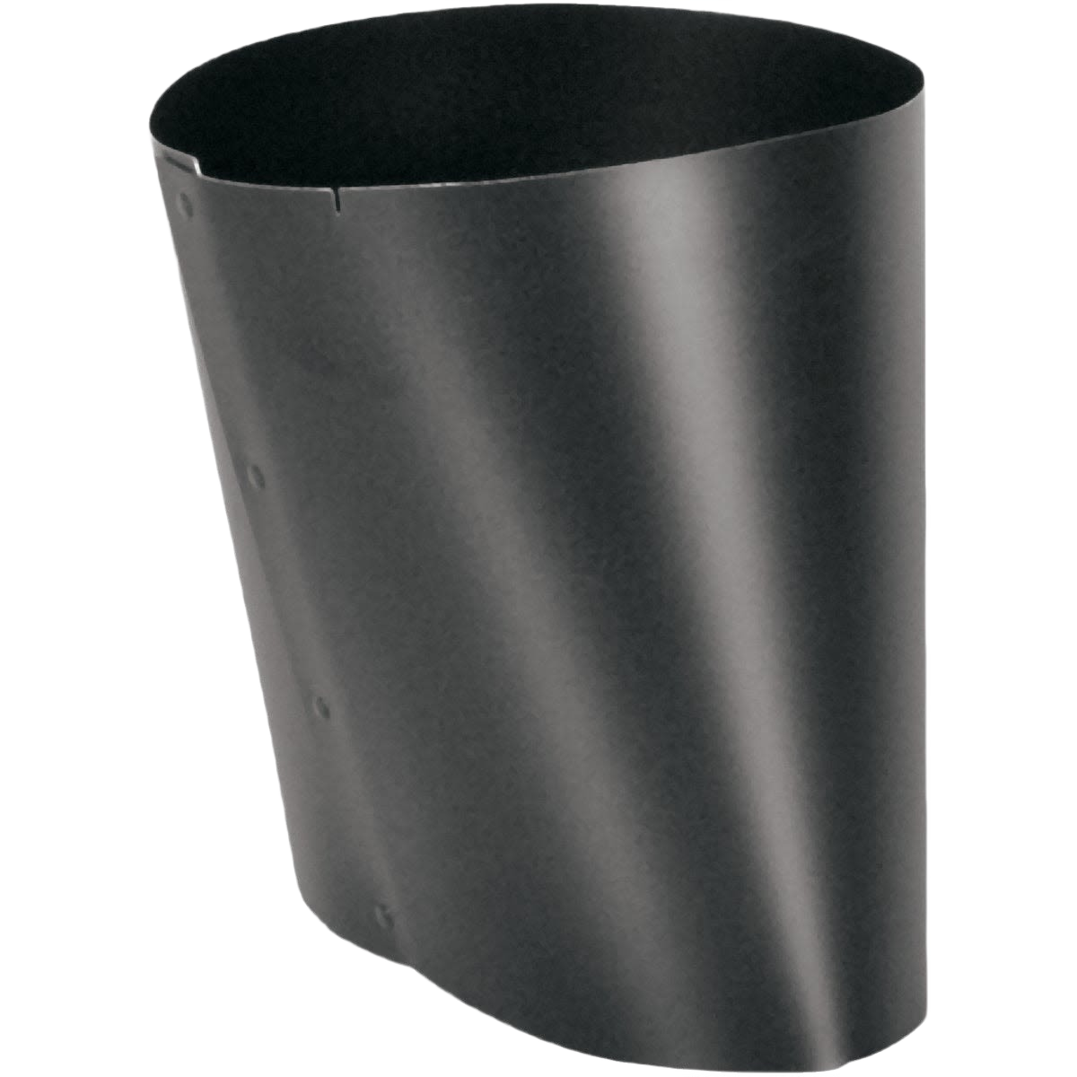 Black 24-gauge steel oval to round connector for wood stove venting in plumbing and home improvement collections under $50
