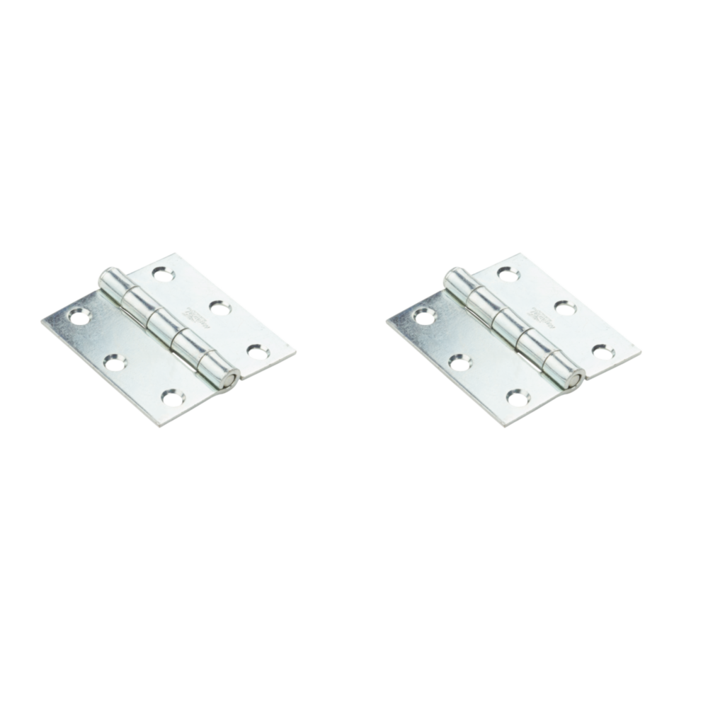 Pair of zinc-plated removable pin broad hinges with multiple mounting holes for home improvement under $50