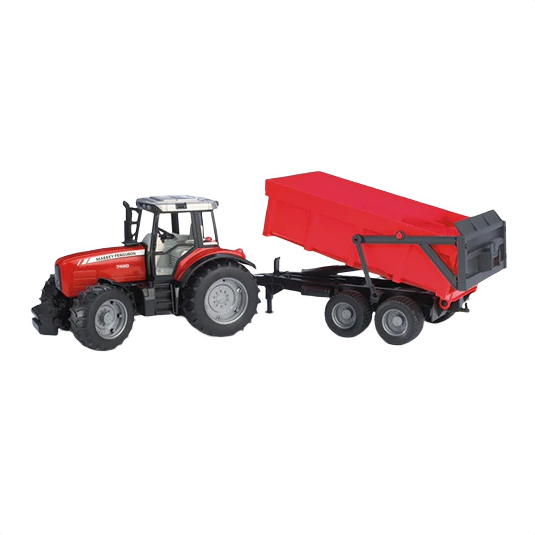 Red toy tractor with dumper trailer model from Bruder Toys in Vehicles & Remote Controlled Toys collection