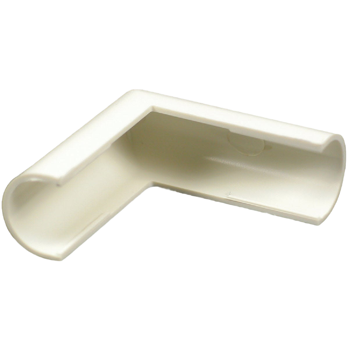 White plastic outside elbow conduit fitting designed for electrical cord management in home improvement tasks
