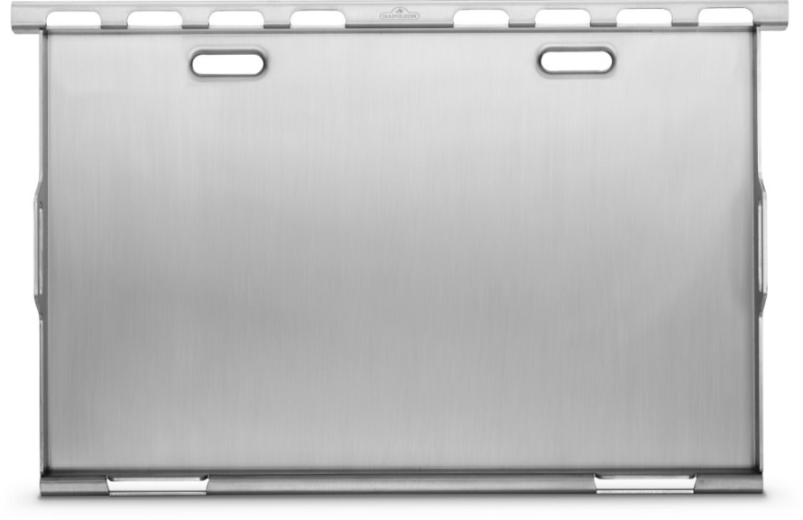 Stainless steel griddle insert designed for outdoor cooking, compatible with select grills, ideal for grilling accessories and flat top griddles.