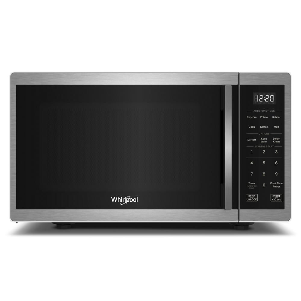 Stainless steel countertop microwave with digital display, touch controls, and steam clean function from Microwaves collection