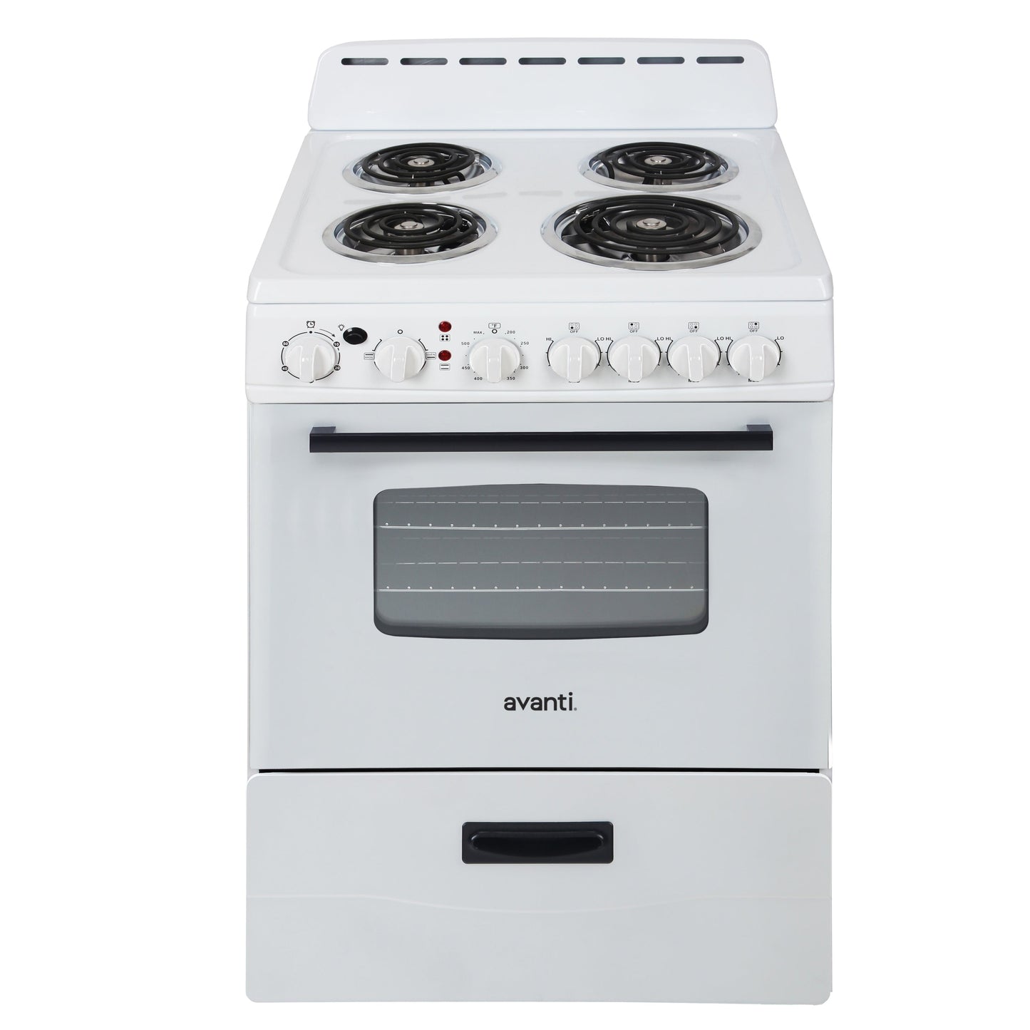 Avanti 24" Electric Range Oven with Framed Glass Door - White