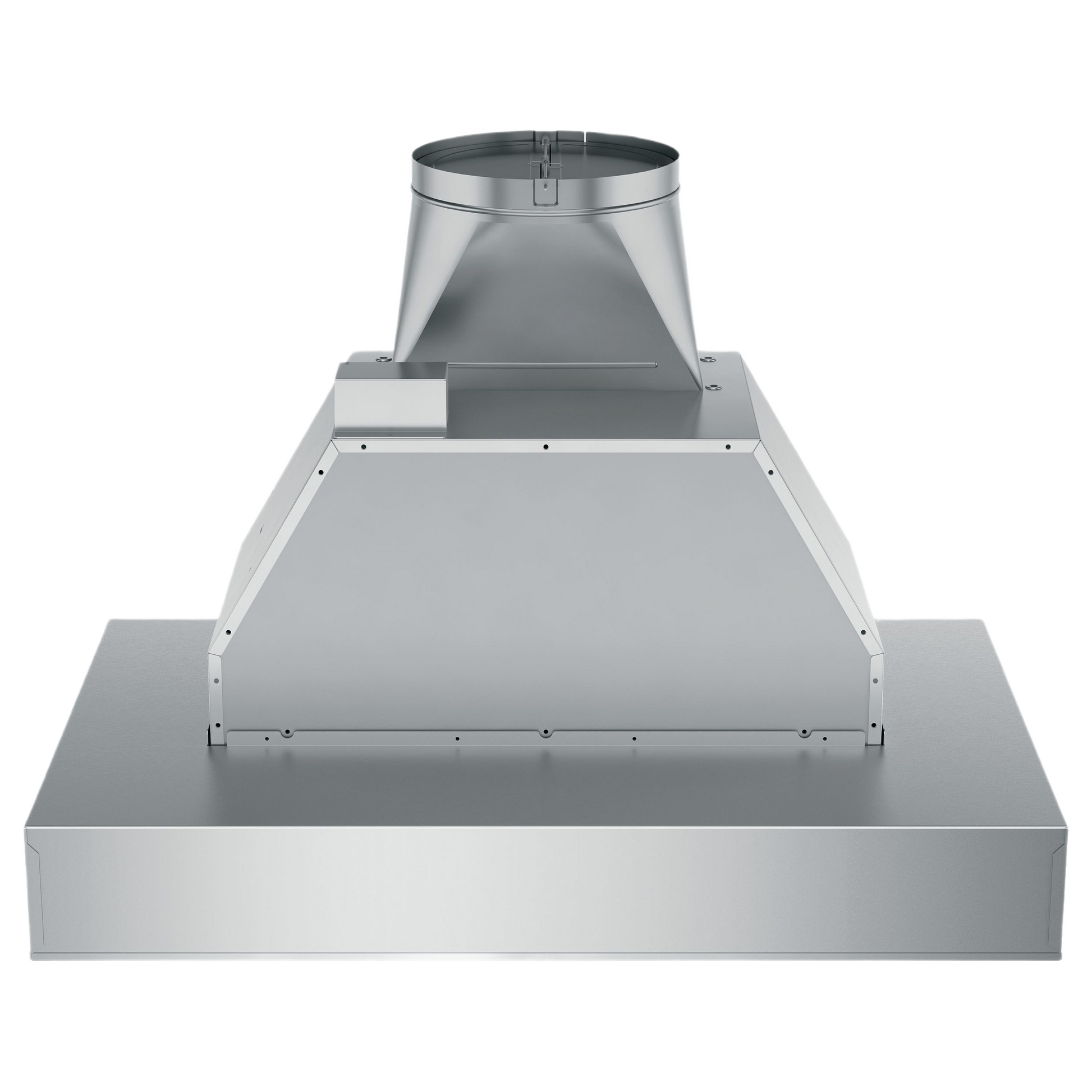 Stainless steel custom hood insert with top vent venting, designed for range hoods in kitchen appliances collection