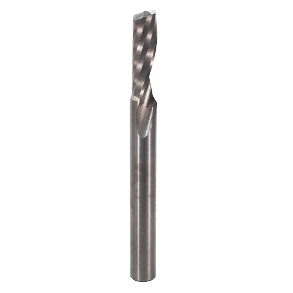 Metal spiral upcut bit with O-flute design for efficient chip removal in power tool accessories collection