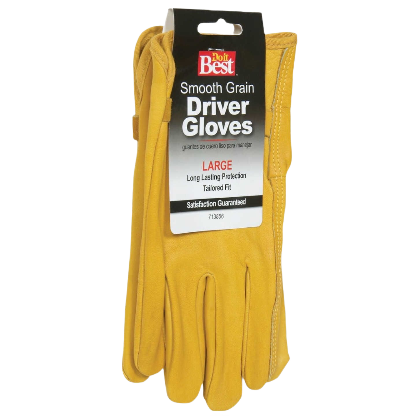 Large tan smooth grain leather driver gloves with tailored fit for safety and work gloves in hardware and PPE collections