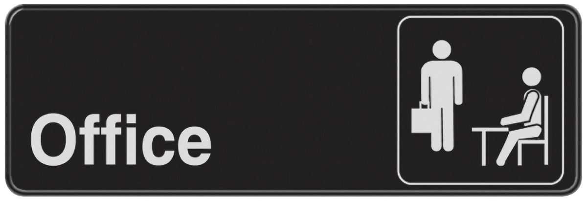 Hillman Adhesive Office Sign (3" x 9")
