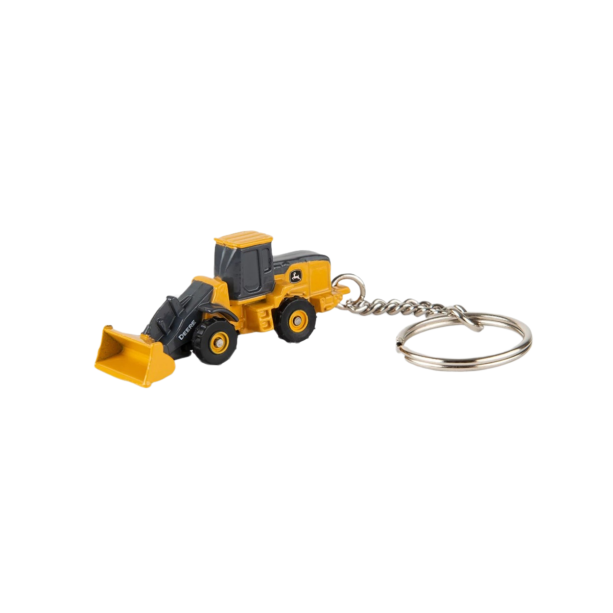 Miniature yellow wheel loader key chain with metal ring, part of Vehicles & Remote Controlled Toys collection under $50