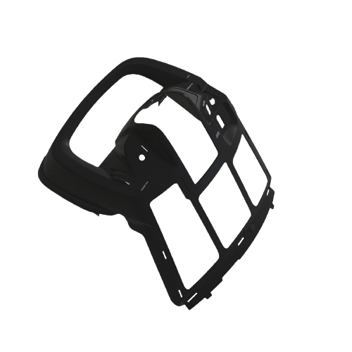 Black plastic instrument panel frame for automotive and John Deere parts, suitable for mechanic tools and accessories