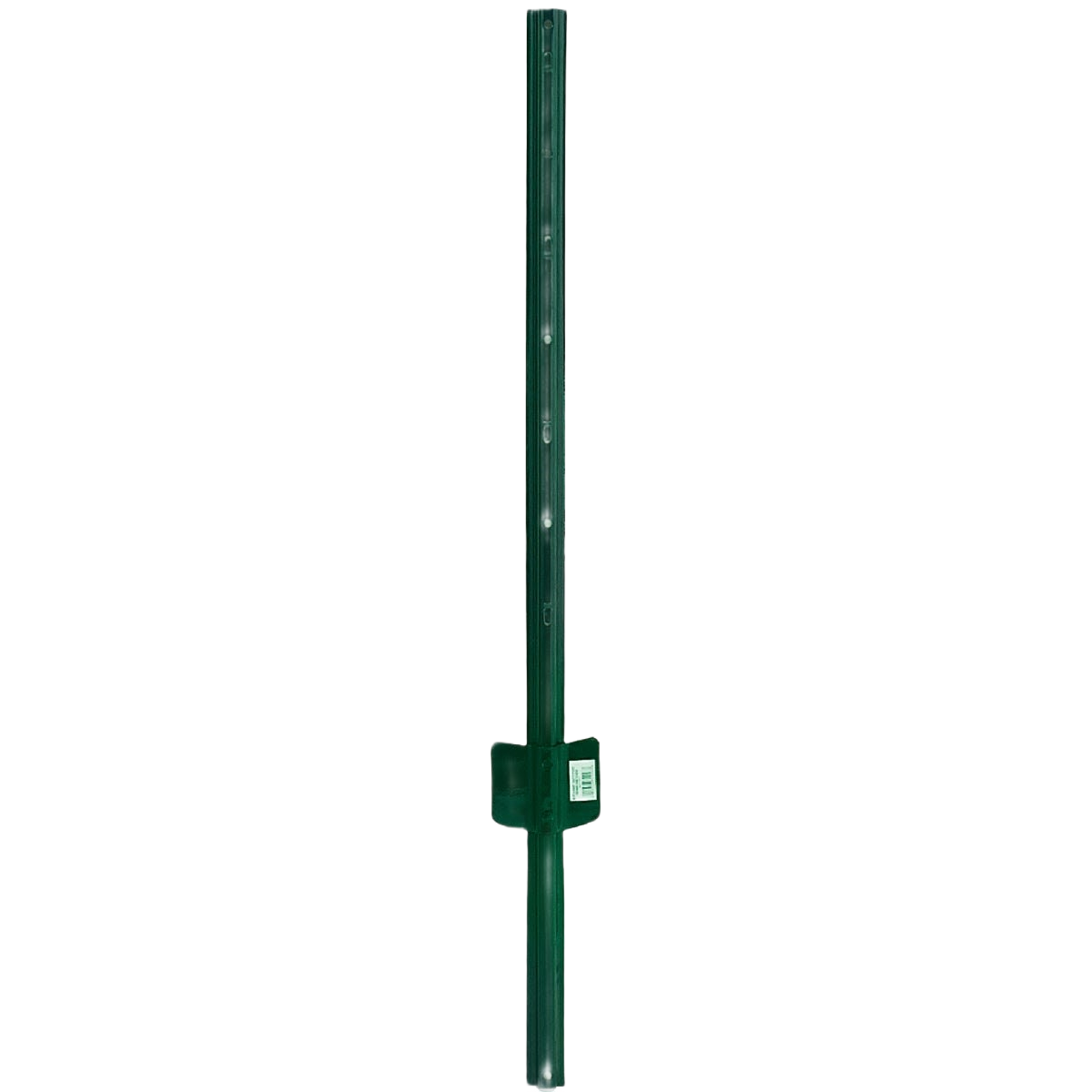 Green steel light-duty fence U-post with anchor plate, suitable for fencing and outdoor living home improvement projects under $50