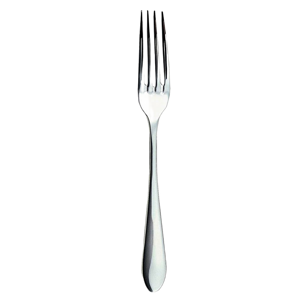 Polished stainless steel salad fork with pointed tines and sleek design in flatware and kitchenware collections