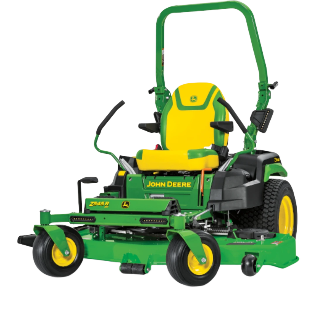 Green and yellow zero-turn mower with 60-inch deck and padded seat for efficient lawn maintenance tasks