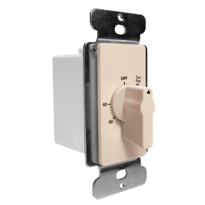 In-wall spring wound countdown timer with adjustable dial and metal mounting bracket in electrical under $50 collection