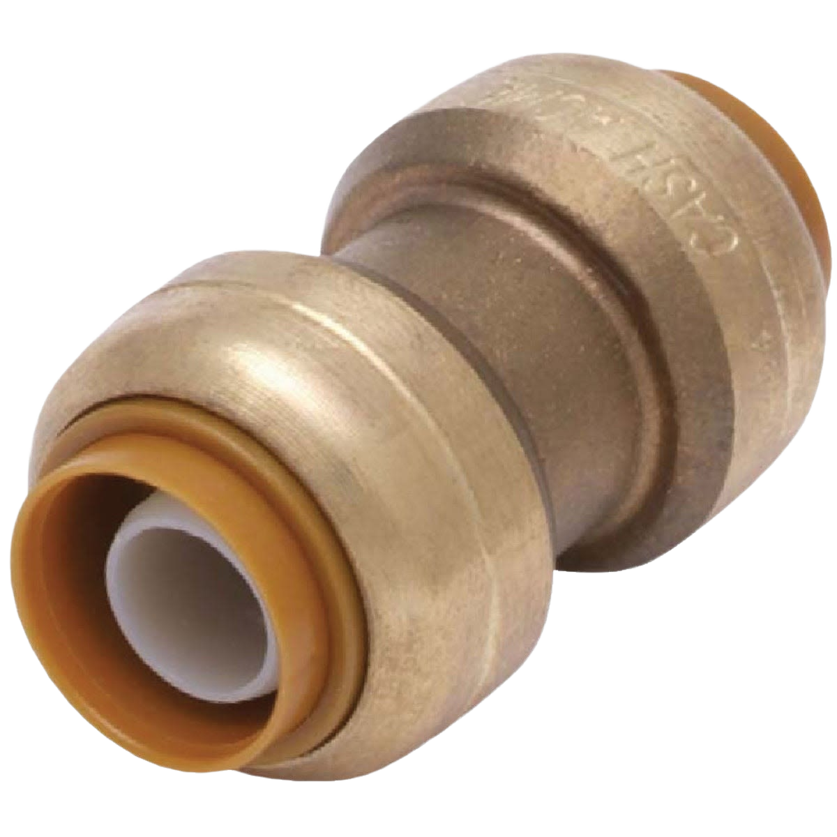 Brass push-to-connect pipe coupling fitting for plumbing and home improvement in Pipes & Fittings collection