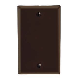Brown single-gang blank wallplate designed for electrical boxes in home improvement and wall plate collections