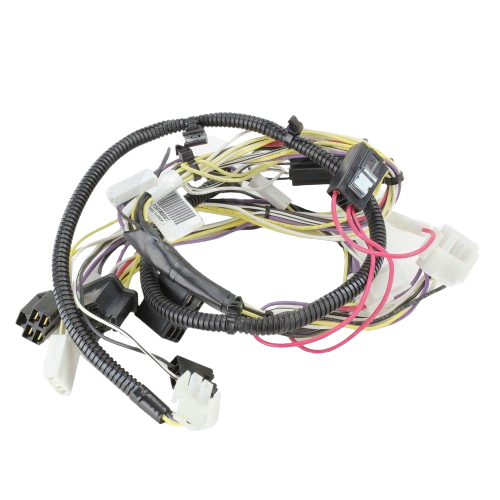 Main wiring harness with multiple colored insulated wires and plastic connectors for tools and home improvement use