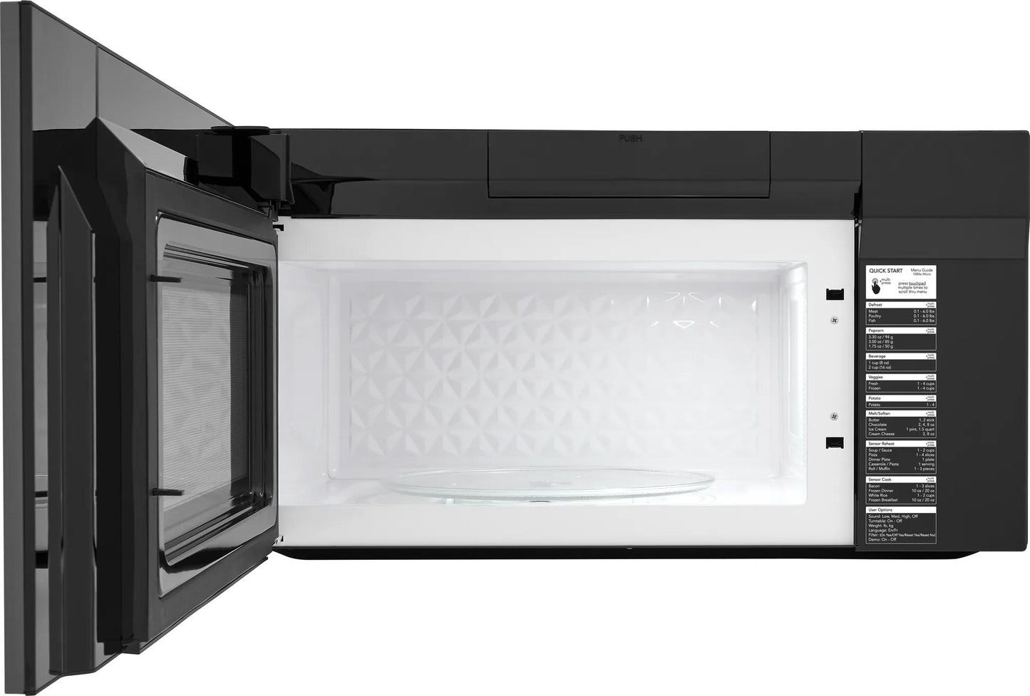 Black over-the-range microwave with sensor cook, digital controls, and spacious interior in Microwaves and Appliances collections