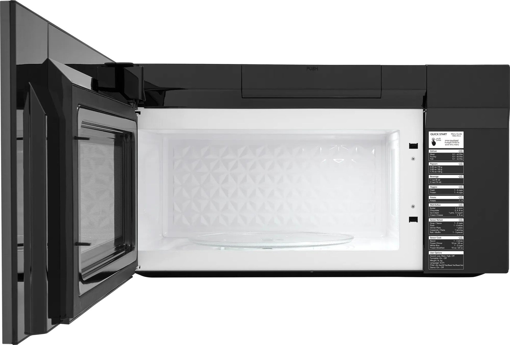 Black over-the-range microwave with sensor cook, digital controls, and spacious interior in Microwaves and Appliances collections