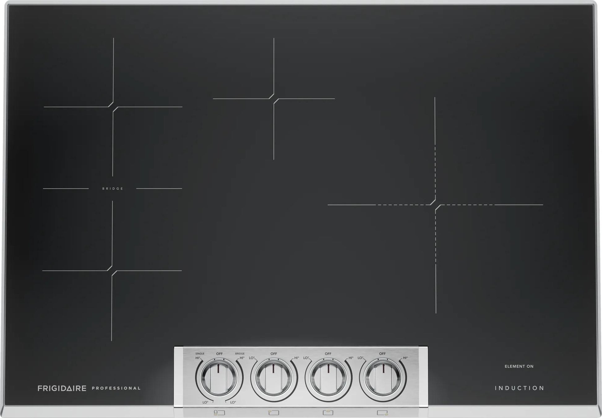Black 30-inch induction cooktop with four burner controls, part of Cooktops and Kitchen & Kitchenware collections