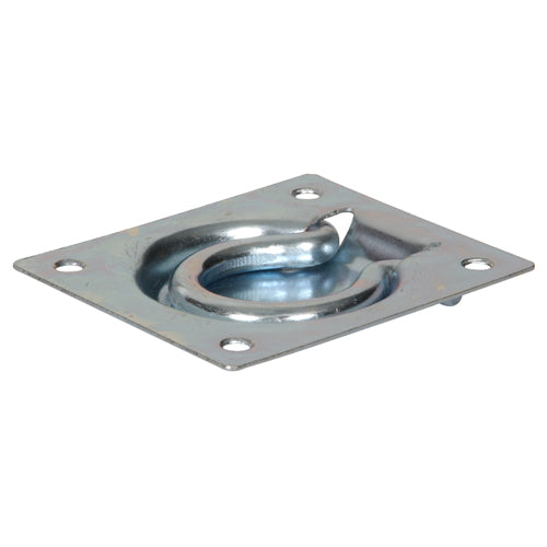 Zinc-plated flush trap door ring with square mounting plate for hardware and furniture accessories under $50 collection