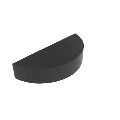 Black half-moon shaped metal shaft key for mechanical equipment and tools in home improvement projects