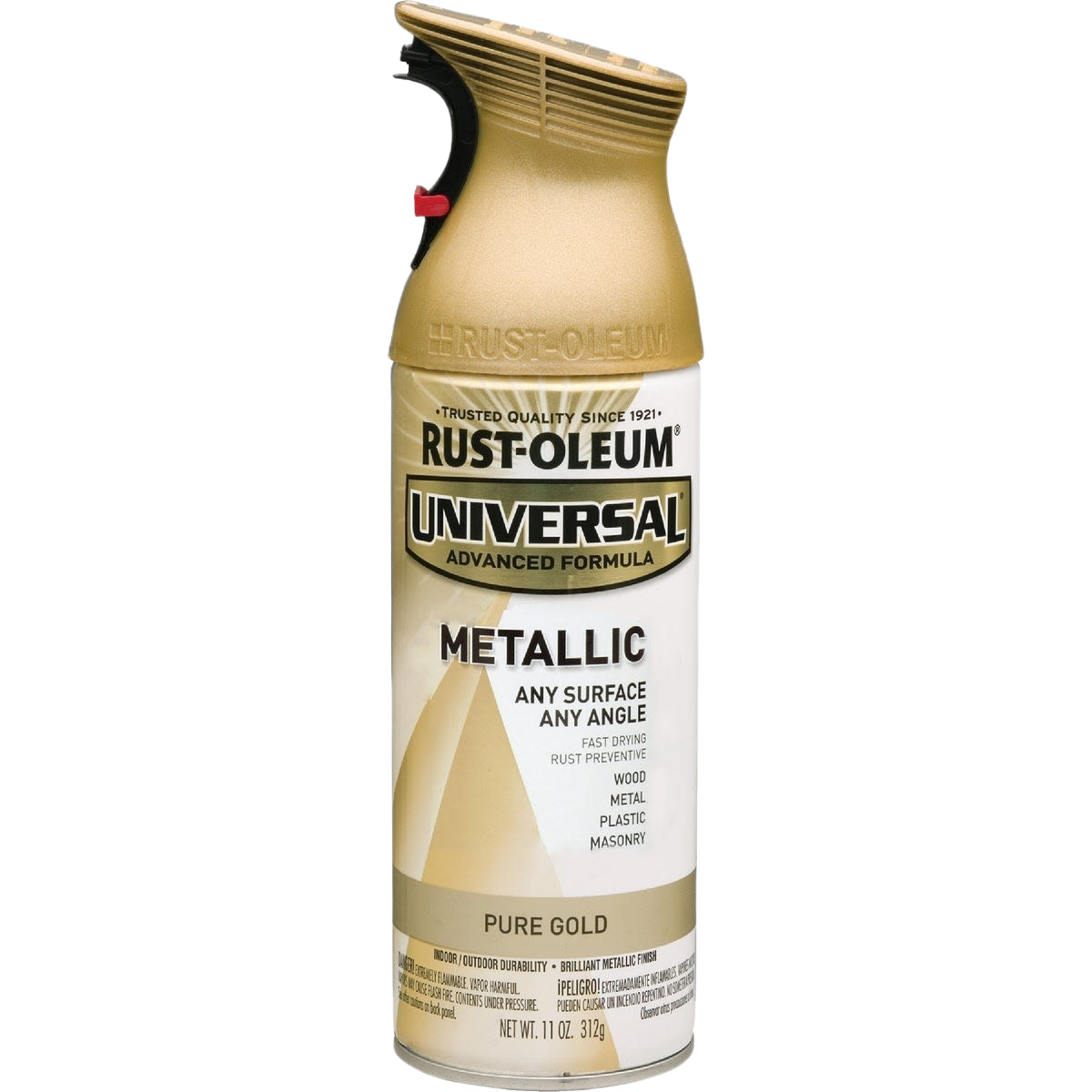 Pure gold metallic spray paint can for all surfaces in Rust Oleum spray paint and Home Improvement collections under $50