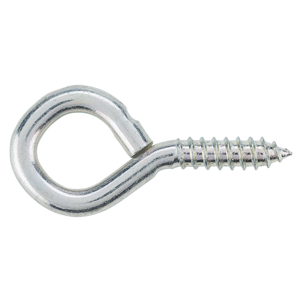 Zinc-plated large screw eye with threaded shank for secure attachment in home improvement hooks and fasteners under $50
