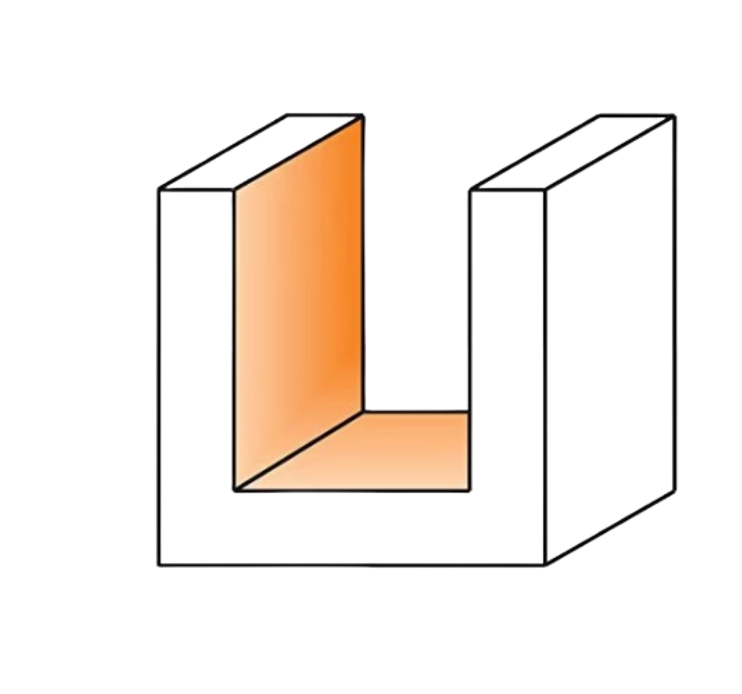 CMT Orange Tools 1/2" x 1" x 2-5/8" Straight Bit Short Series, 1/2" Shank
